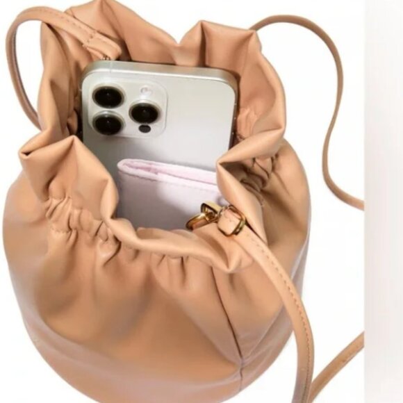 Victoria's Secret Tan Crossbody Bag with Drawstring Closure - Picture 3 of 6